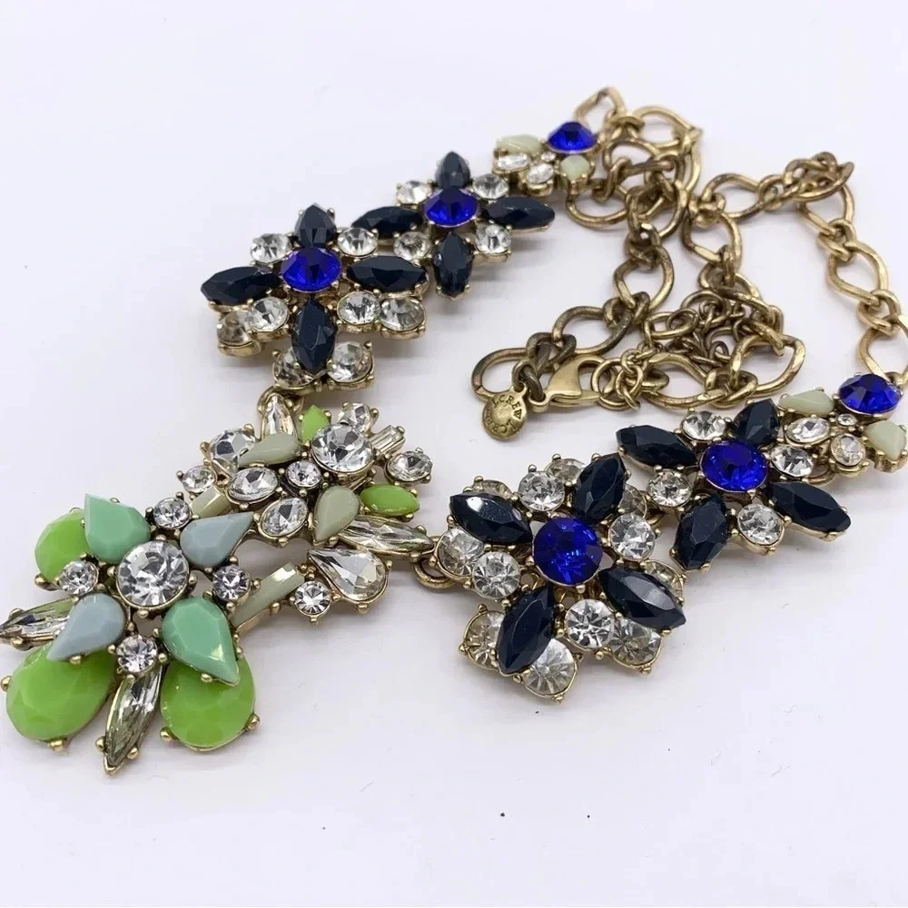 J. Crew Blue Green Jeweled Necklace